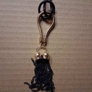 Gold and Black Tassel Necklace